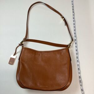 Lauren Ralph Lauren Leather Hobo Bag Cognac Brown